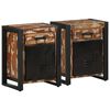 vidaXL Bedside Cabinet Set of 2 Multicolor Solid reclaimed wood, iron