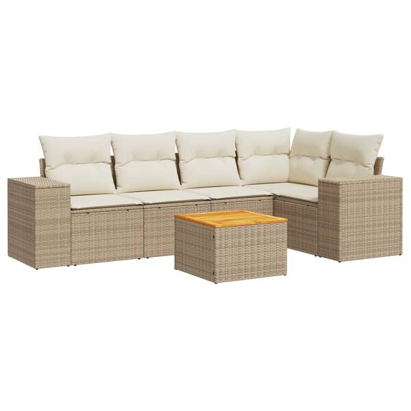 vidaXL Garden Sofa Set Beige, Cream white