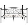 vidaXL Bed Frame Black Metal, Plywood Full Classic/Traditional