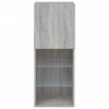 vidaXL TV Cabinet Grey Sonoma Engineered wood and glass Medium