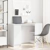 vidaXL Desk White Engineered wood Medium Desk Rectangular Modern