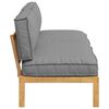 vidaXL Sofa Set with Cushion Plain Manual 2 pcs Grey Solid Acacia Wood