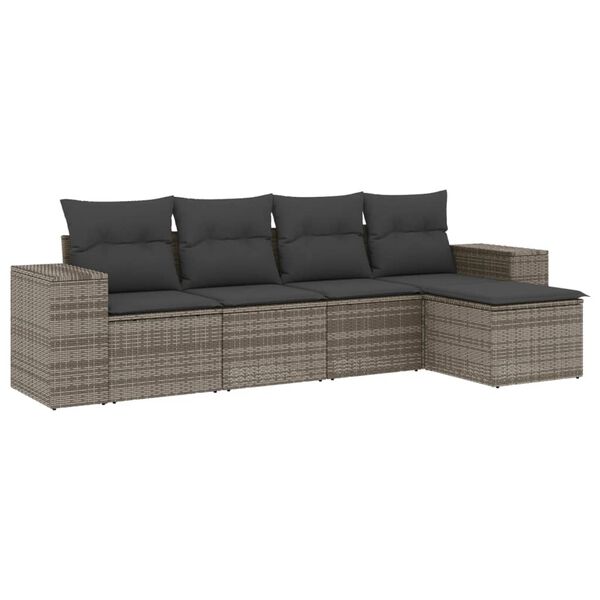 vidaXL Garden Sofa Set Grey, Dark Grey