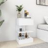 vidaXL Bedside Cabinet White Engineered Wood Medium Bedside Cabinet