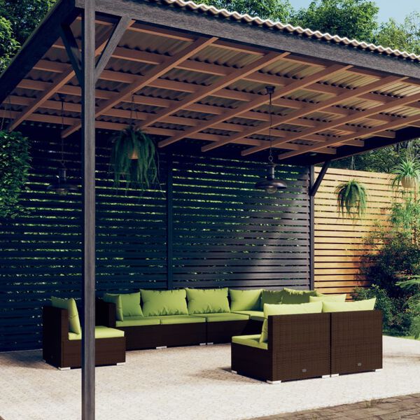 vidaXL Garden Lounge Set Brown PE rattan Large Modular