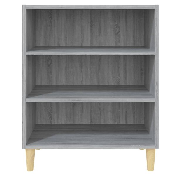 vidaXL Sideboard Grey Sonoma Engineered wood, Solid Eucalyptus wood