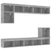 vidaXL TV Wall Unit Concrete Grey Engineered Wood, Glass Large