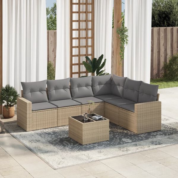 vidaXL Garden Sofa Set Beige and Light Grey