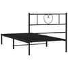 vidaXL Bed Frame Black Powder-Coated Steel Twin Bed Frame Rectangular