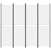 vidaXL 4-Panel Room Divider White 78.7"x70.9" Fabric