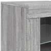 vidaXL Side Cabinet Set of 2 Grey Sonoma Engineered wood, Glass Standard
