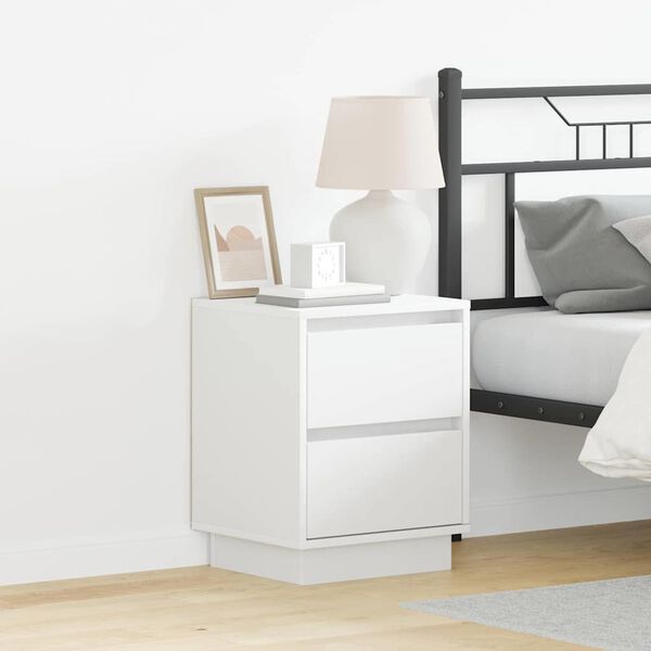 vidaXL Bedside Cabinet 2 pcs White 15.35 x 13.58 x 19.69 in