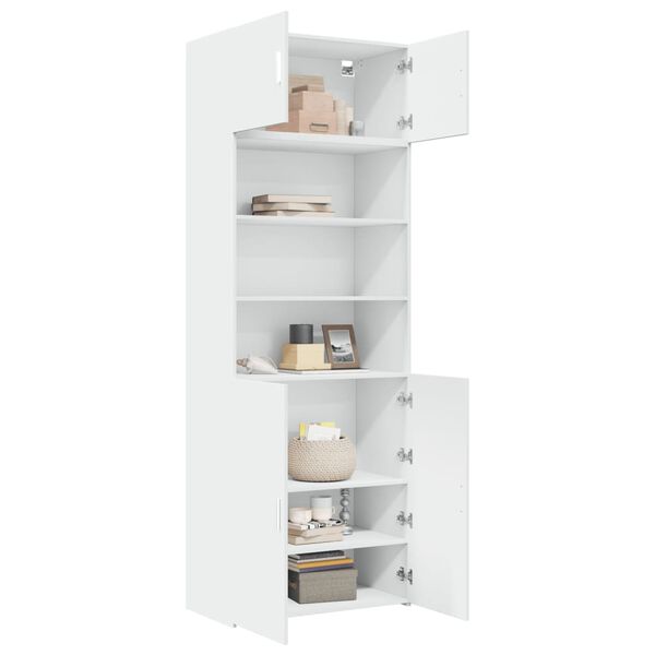 vidaXL Storage Cabinet White Engineered Wood Tall Storage Cabinet