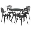 vidaXL Garden Dining Set 5 pcs Black 35.4" x 35.4" x 29.5