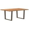 vidaXL Dining Table Light brown, Natural steel