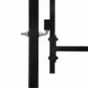 vidaXL Fence Gate Double Door with Spike Top Steel 117.9x68.7" Black