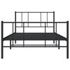 vidaXL Bed Frame Black Powder-Coated Steel Twin Metal Bed Frame