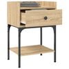 vidaXL Bedside Table Sonoma oak Engineered wood, iron Medium