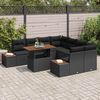 vidaXL Garden Sofa Set with Storage 9 pcs Black Poly rattan