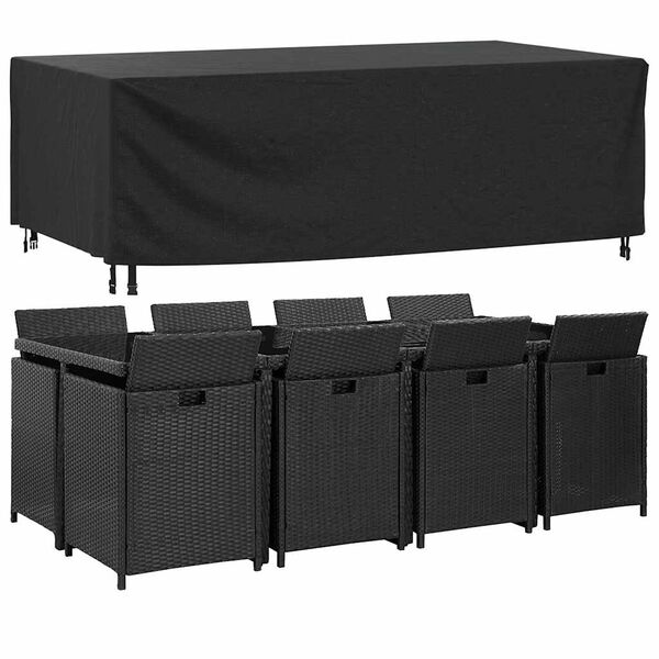 vidaXL Garden Furniture Cover Black 420D Oxford fabric
