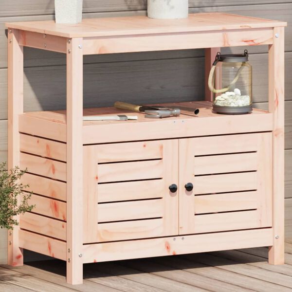vidaXL Potting Table Natural Wood Solid Douglas Fir wood Medium