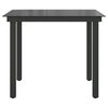 vidaXL Garden Dining Table Black Aluminum and Glass Medium Durable