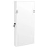 vidaXL Mirror Jewelry Cabinet White Engineered wood, glass, polyester fabric
