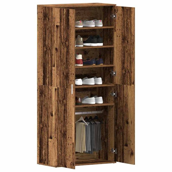 vidaXL Shoe Cabinet with Door Brown 80 x 39 x 180 cm Engineered wood