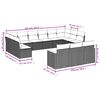 vidaXL Garden Sofa Set Black