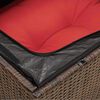 vidaXL Garden Sofa with Cushion 7 pcs Brown and red Poly rattan