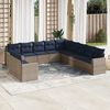 vidaXL 11 Piece Patio Sofa Set with Cushions Gray Poly Rattan