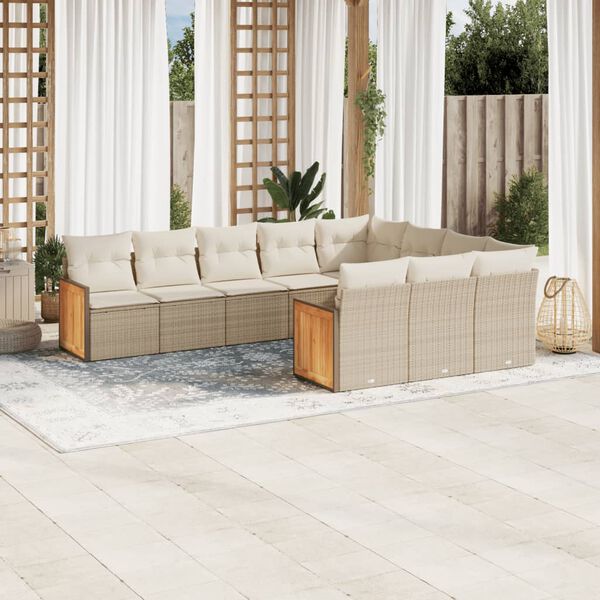 vidaXL Garden Sofa Set Beige, Cream White