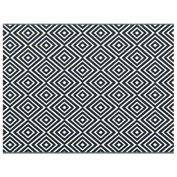 vidaXL Outdoor Rug ARAKIL Black and white 118.1" x 157.5" PP