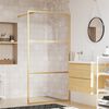 vidaXL Walk-in Shower Wall with Clear ESG Glass Gold 45.3"x76.8"