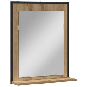 vidaXL Mirror with Shelf Artisan oak 19.69 x 4.72 x 23.62 in