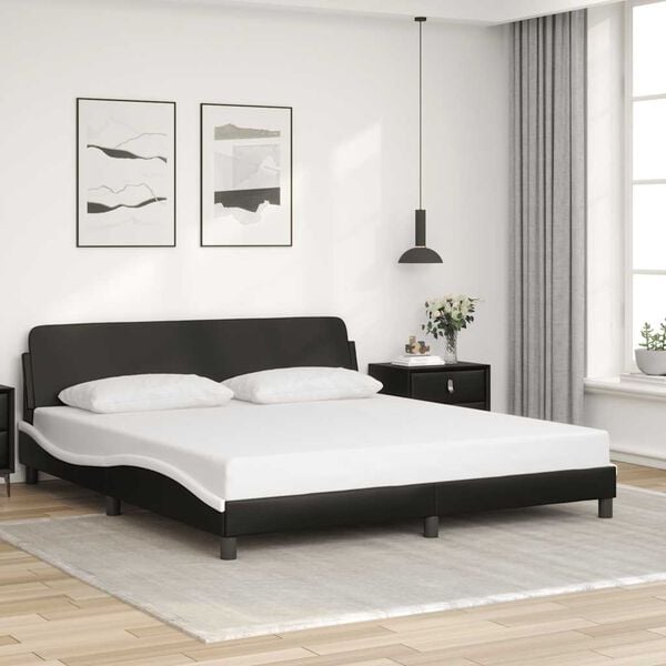 vidaXL Bed Frame Black and White