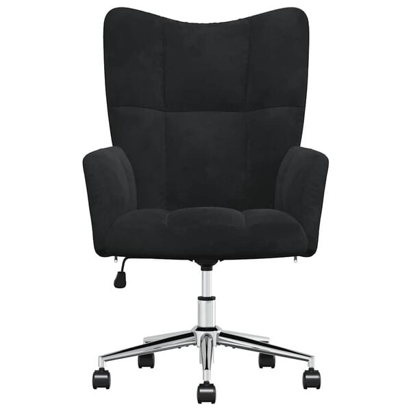 vidaXL Relaxing Chair Black Velvet, Steel Standard Relaxing Chair