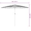 vidaXL Garden Parasol Brown Polyester, Powder-Coated Steel, Straw Large