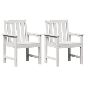 vidaXL Garden Dining Chair 2 pcs White 65.5 x 59 x 88cm HDPE