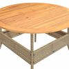 vidaXL Garden Table Beige Poly Rattan Ø43.3 x 28.0 in Durable
