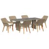 vidaXL Garden Dining Set with Cushion 7 pcs Beige poly rattan