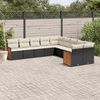 vidaXL Garden Sofa Set Black, Cream White