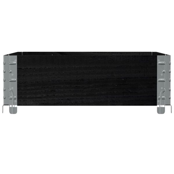 vidaXL Pallet Collar Black 31.5x23.6" Solid Wood Pine