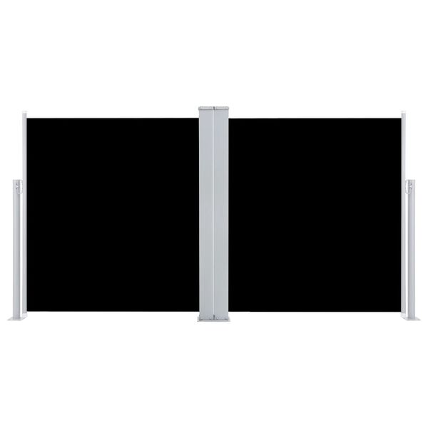 vidaXL Side Awning Black Polyester with PU coating, Steel, Aluminum