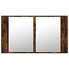 vidaXL LED Mirror Cabinet Smoked Oak Engineered Wood, Acrylic Medium