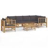 vidaXL Garden Lounge Set Dark Grey, Natural Bamboo Bamboo Medium Durable