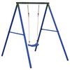vidaXL Outdoor Swing Set Blue Painted Steel Standard Height-Adjustable