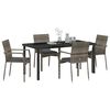vidaXL Garden Dining Set with Cushion 5 pcs Grey Poly Rattan