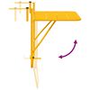 vidaXL Hanging Balcony Table Yellow 60 x 39 x 65 cm Steel