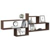 vidaXL Wall Shelf Brown Oak 65.9x7.1x26.8" Engineered Wood